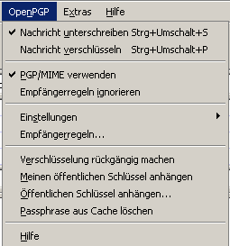 enigmail menue